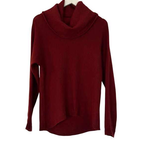 Knyt & Lynk 100% cashmere maroon cowl neck sweater small - Picture 1 of 9